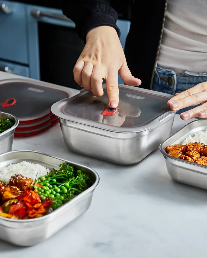 SET DE 5 CAJAS CUADRADAS PARA MEAL PREP