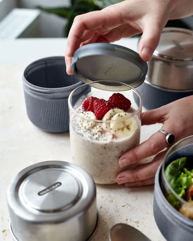 GLASS LUNCH POT